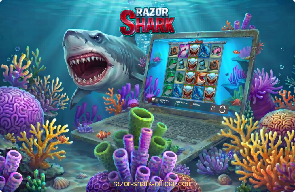 Razor Shark utilise un système de rouleaux en cascade où les symboles gagnants disparaissent et de nouveaux symboles tombent pour prendre leur place
